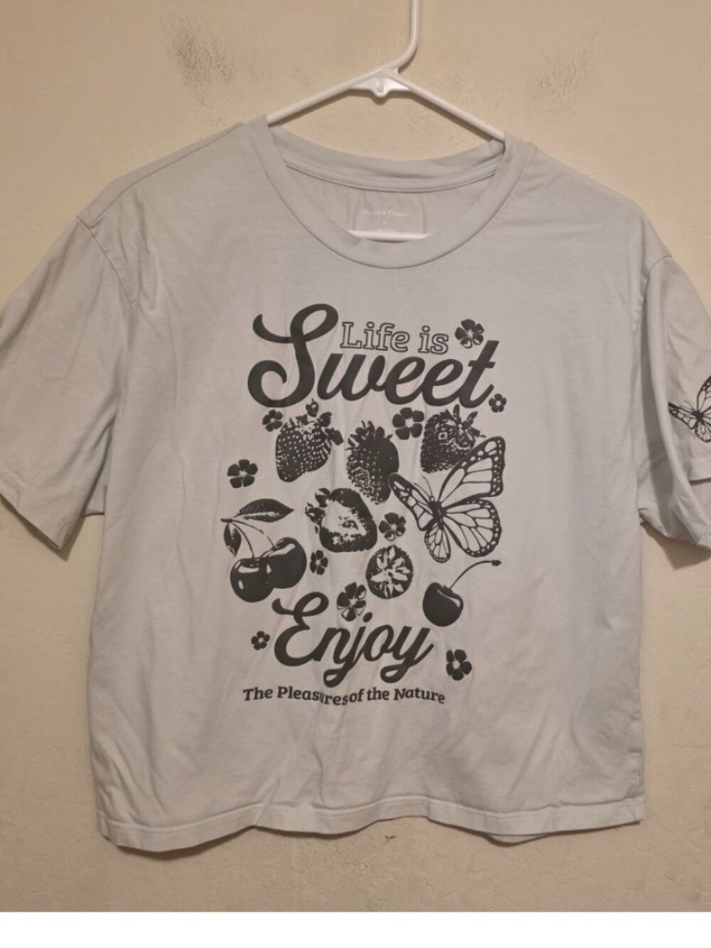 Light Gray  Cotton Tee Short Sleeve L